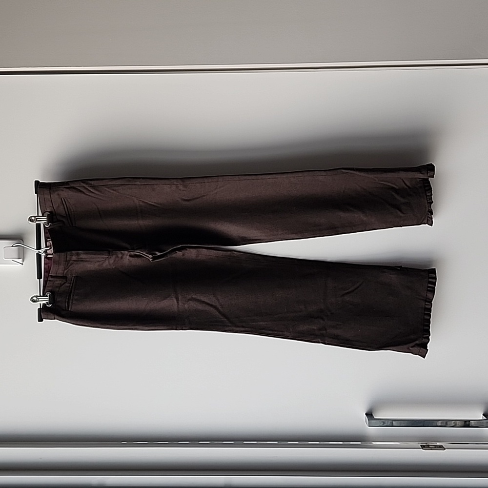 Vintage Moiselle Wool Ruffle Hem Trouser Pants